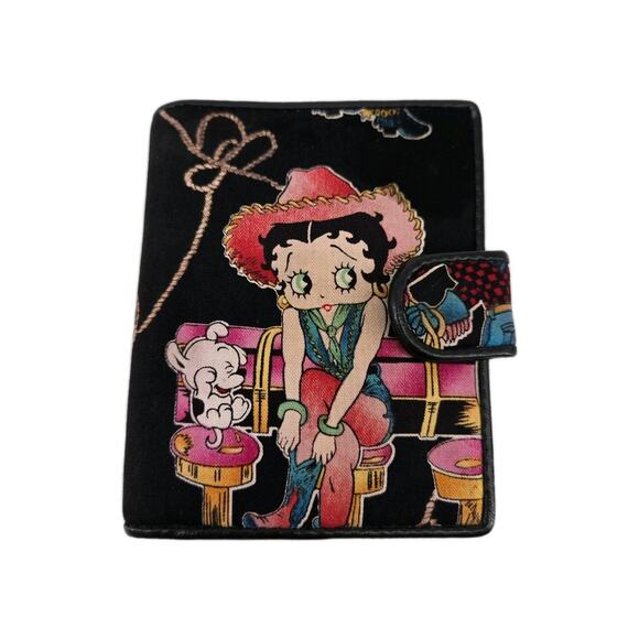 Y2K 2005 Betty Boop Western Cowgirl Snap Closure Fabric Bifold Wallet - Picture 1 of 11